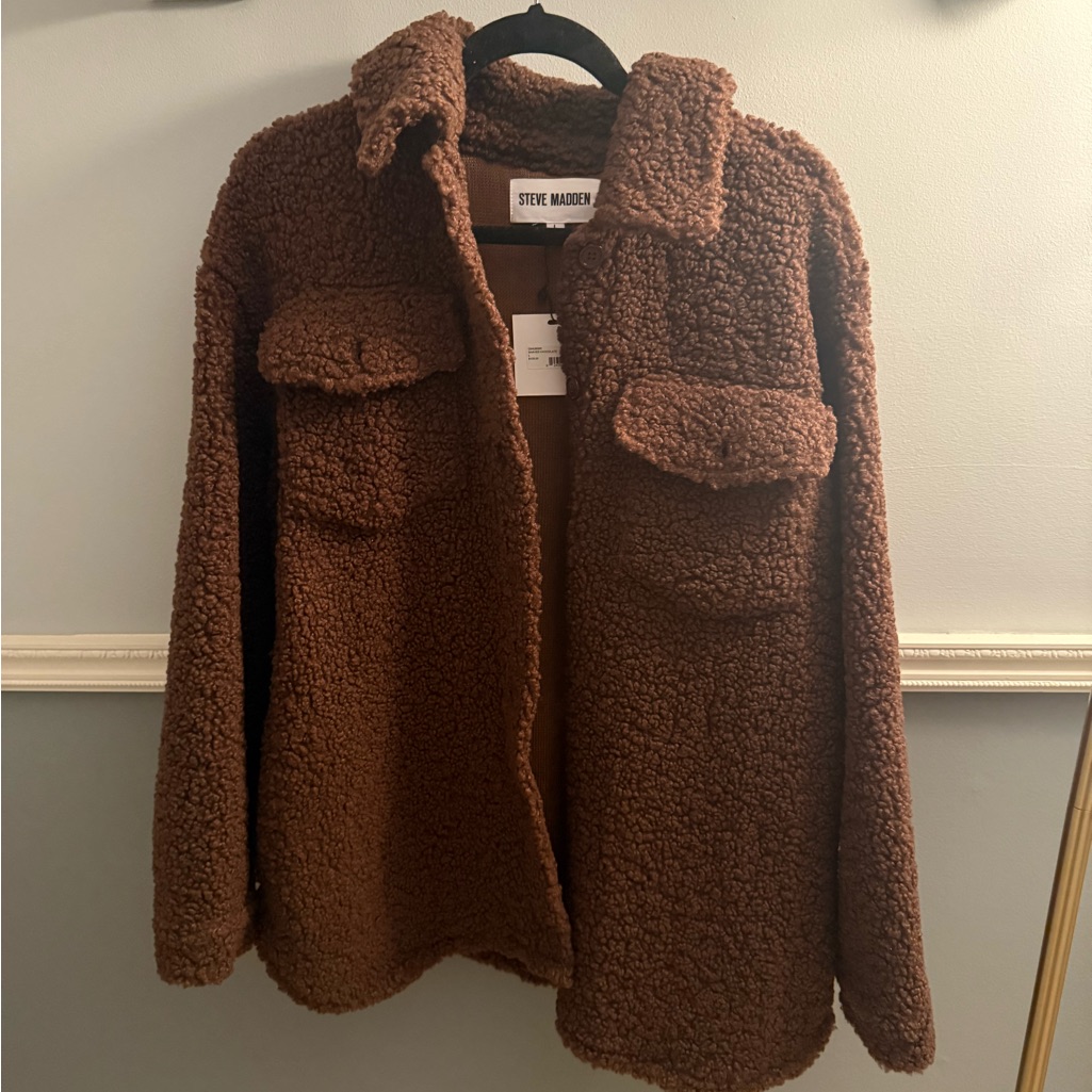 Steve Madden Brown Teddy Shirt Jacket